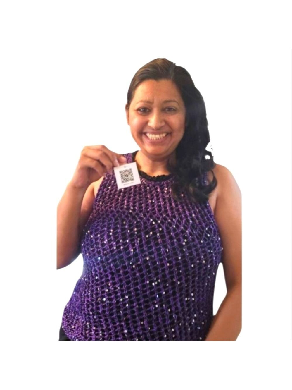 Handmade Crochet Cover-Up Sparkle Mesh Resort Top One Size 20" Asymmetrical Hem - Picture 3 of 15